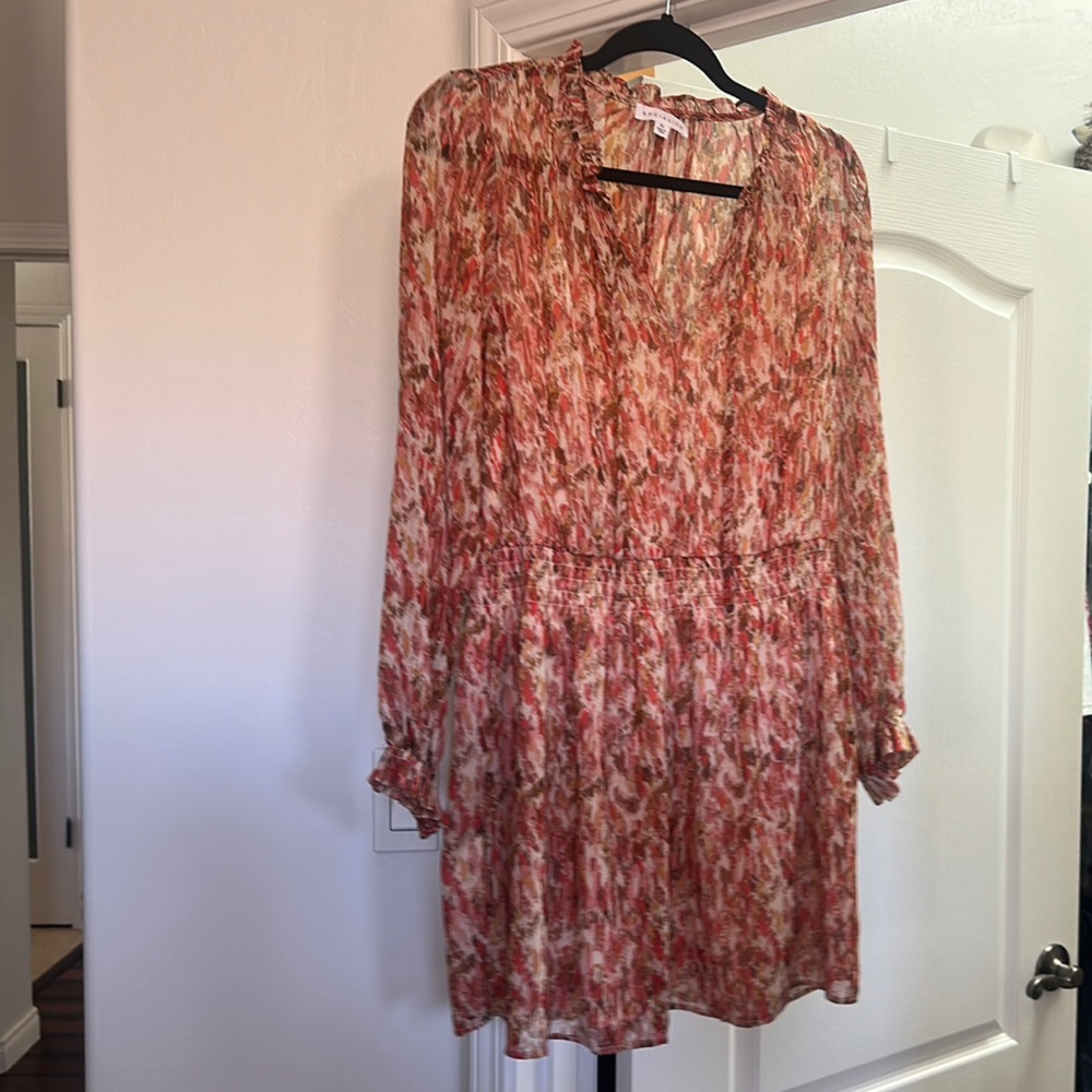Socialite Long Sleeve Dress - Red and Cream